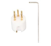 5 Pin Turntable Plug Connector, Turntable DIN Plug Connector, Red Copper Gold Plated Male Female Plug with Hex Wrench, Non Magnetic Free Design for High Fidelity Audio