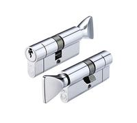 5 Pin V5 70mm Euro Cylinder and Turn Door Lock Zoo Hardware (Polished Chrome)