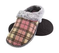 (5, Pink) Dunlop - Ladies Cute Cosy Memory Foam Knitted Mule Slippers