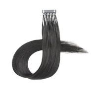 5 Pins 6D Human Hair Extensions 16" 20" 24" 6D Invisible Micro Beads Hair Natural Human Hair Easy To Use(100 Strands,1B_24 INCHES 60CM)