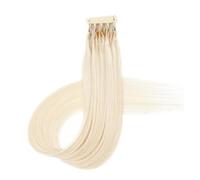 5 Pins 6D Human Hair Extensions 16" 20" 24" 6D Invisible Micro Beads Hair Natural Human Hair Easy To Use(50 Strands,60_24 INCHES 60CM)