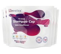 5 pk - Premium Rinse Free Shampoo Cap - Microwaveable with Conditioner & Vitamins, Nourish & Protect with Herbal Extracts & Barrier Cream, Parabens Latex & Alcohol Free with 1 Pack of Limdo Gloves