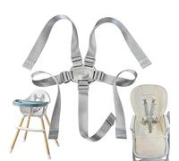 5-point adjustable safety belt, universal child protection belt, adjustable high chair safety belts, children's safety belts, high chair belt, grey
