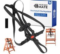 5-Point Harness for highchair, 1 Set, Compatible with Hauck Alpha, Beta, Stokke Tripp Trapp, Roba, and Many More, Black, Harness System with Chest Clip, Adjustable highchair Safety Harness