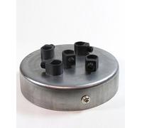 5 Point Multi Drop Outlet Ceiling Rose | Raw Steel