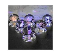 (5) Pokemon Crystal Ball 3d Toy Snorlax Mewtwo Pikachu Figures Pokmon Led Light Toy