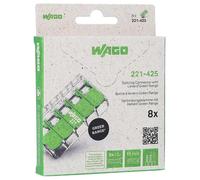 5 Pole Terminal Block/Splicing Connector Lever Lock 4Mm 450V 32A Green 8 Pack