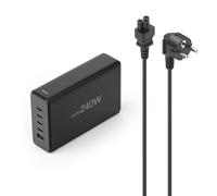 5-Port Charger, GaN, Fast Charging, 4 USB-C, 1 USB-A, PD, 240W, Black