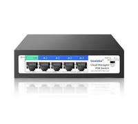 5-Port Ethernet PoE Switch (4 PoE Ports, 1 Uplink) with Extend Function, Easy Smart Managed Ethernet Switch, Plug & Play, Fanless Metal Design, VLAN, Qos,Desktop/Wall Mount