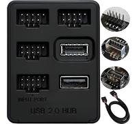 5 Ports Internal USB Hub, Motherboard 9pin USB 2.0 Header Splitter, USB 2.0 to USB 3.2 Gen 1 Header Adapter.