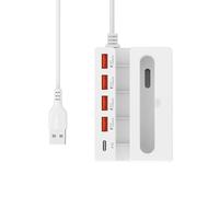 5 Ports USB C Hub Type C Hub Adapter, PD Type C Mobile Phone Charger Socket Speaker Stand 5 in 1 USB Power Delivery Hub