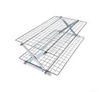 5-Position Iron Spice Shelf Rack Supporting Jar Storage and Switching to Full-Surface Cooling Grid Mode (Silver 2 layers)