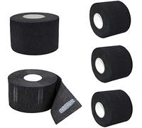 5 Professional Salon Hair Wrapping Strips - Stretchy Disposable Neck Paper for Cutting, Styling & Colouring, Barber-Grade Black Design (5 Rolls, 50cm x 10m)