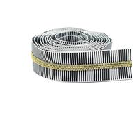 5# Purple/Pink/Green/Silver/Light Gold Good Flexibility Nylon Zipper Tape, Abrasion Resistance Sliders Plastic Zip 1pc(BlackLightGold,2Meters)