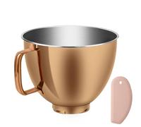 5 Quart Stainless Steel Mixer Bowl for KitchenAid Classic&Artisan Series 4.5-5 QT Tilt-Head Mixer, Copper Color, 18/8 Stainless Steel, Silicone Scraper, Dishwasher Safe. Fit K45SS KSM75 KSM90 KSM150