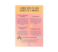 5 Quick Ways to Ease Anxiety in 5 Minutes Canvas Poster Wall Art Decor Print Picture Paintings for Living Room Bedroom Decoration 16x24inch(40x60cm) Unframe-style-6
