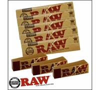 5 RAW Classic King Size Slim Rolling Papers & 3 Raw Roach Tips