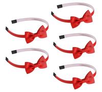 5 Red Bow Headbands, Girls Hair Accessories, Perfect for School Uniforms, Parties, and Special Occasions, Set of Five Red Hair Bands for Girls and Women