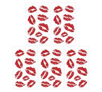5 Red Lips Tattoo Stickers, Valentine'S Day Temporary Tattoo Stickers, Creative Multi-Functional Stickers, Universal For Men And Women, Diy Skin Decoration.