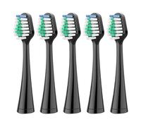 5 Replacement Toothbrush Heads, Compatible with Aquasonic, Duo Series Eletric Soft Bristle Effective Clean Teeth Plaque(Black)