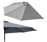 5 Ribs Umbrella Replacement Top Cover For Garden Deck Pool Beach, 270cm 300cm Foldable Half Patio Umbrella UV Protection Waterproof Heat Insulation, Multiple Colors Available(Grays,3m)