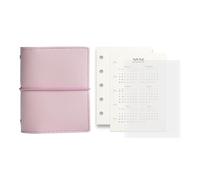 5 Rings Binder Notebook with Refill Paper 5 Hole Binder Journal Planner Leather 5 Rings with Card Pocket Pocket Sized Planner