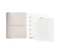 5 Rings Binder Notebook with Refill Paper 5 Hole Binder Journal Planner Leather 5 Rings with Card Pocket Pocket Sized Planner