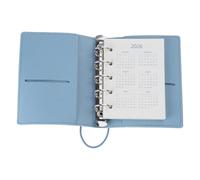 5 Rings Binder Notebook with Refill Paper 5 Hole Binder Journal Planner Leather 5 Rings with Card Pocket Pocket Sized Planner