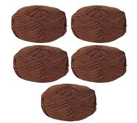 5 Rolls 50 Grams Soft Cotton Crochet Yarn Skein Knitting Thread String for Christmas Ornaments Scarf Beanie Hat Winter Accessories Dolly Craft Weaving (Pink) (Chocolate)