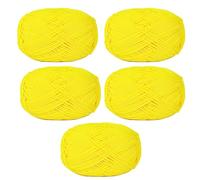 5 Rolls 50 Grams Soft Cotton Crochet Yarn Skein Knitting Thread String for Christmas Ornaments Scarf Beanie Hat Winter Accessories Dolly Craft Weaving (Pink) (Bright Yellow)