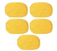 5 Rolls 50 Grams Soft Cotton Crochet Yarn Skein Knitting Thread String for Christmas Ornaments Scarf Beanie Hat Winter Accessories Dolly Craft Weaving (Pink) (Yellow)