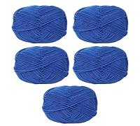5 Rolls 50 Grams Soft Cotton Crochet Yarn Skein Knitting Thread String for Christmas Ornaments Scarf Beanie Hat Winter Accessories Dolly Craft Weaving (Pink) (RoyalBlue)