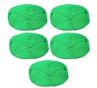 5 Rolls 50 Grams Soft Cotton Crochet Yarn Skein Knitting Thread String for Christmas Ornaments Scarf Beanie Hat Winter Accessories Dolly Craft Weaving (Pink) (Apple Green)