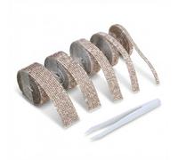 5 Rolls Bedazzling Kit Gem Stickers Diamond Stickers Rhinestone Ribbon for DIY Arts Crafts Clothes Car Shoes Home Cake Wedding Birthday Party Event Phone Decor (Champagne)