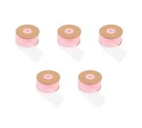 5 Rolls Chiffon Tulle Ribbon Roll 2000x3.8x0.1cm Pink | Sheer Smooth Finish, Double-Sided Shine, Tape Protection, Suitable for Bags, Headdresses, Showers and Decor