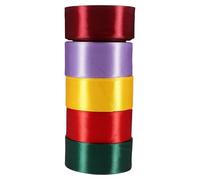 5 Rolls Decorative Polyester Ribbon for Gift Box and Packaging 4cm