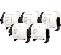 5 Rolls DK-11202 Continuous Paper Label Sticker 62mm(W) x 30.48m(L), for Brother QL Label Printer QL-500 550 570 650TD 700 710W 720NW 800 810W 820NWB 1050 1060N 1100 1110NWB, Black On White