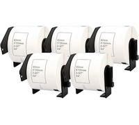 5 Rolls DK-11202 Pre-Cut Paper Label Sticker 62mm(W) x 30.48m(L), for Brother QL Label Printer QL-500 550 570 650TD 700 710W 720NW 800 810W 820NWB 1050 1060N 1100 1110NWB, Black On White