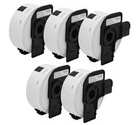 5 Rolls DK11201 DK-11201 Labels with Label Holders, 29mm x 90mm 2000 Labels，Standard Address White Sticker, Compatible with Brother QL-500 550 570 700 710W 720NW 800 810W 820NWB 1050 1110NWB