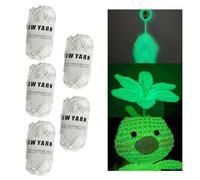 5 Rolls Glow in the Dark Knitting Yarn Luminous Yarn for Crochet and Knitting Fluorescent Yarn