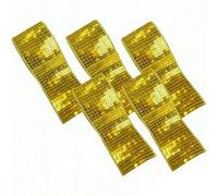 5 Rolls Gold 11 Rows Square Sequins Trim Glitter, Coloured Sequin Ribbon Borders Trim, for DIY Crafts Stage Costumes Curtains Headband Fringe Sewing