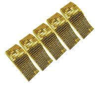 5 Rolls Gold 9 Rows Square Sequins Trim Glitter, Coloured Sequin Ribbon Borders Trim, for DIY Crafts Stage Costumes Curtains Headband Fringe Sewing