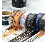 5 Rolls Halloween Washi Tape, DIY Scrapbooking Decorative Tape, Masking Tape, Planner Tape, Craft Gift Decoration Tape Stickers