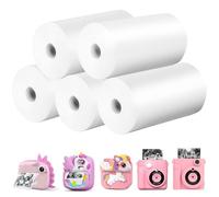5 Rolls Kids Camera Print Paper Refill, Kids Instant Print Camera Photo Papers Compatible with Most Children Instant Print Camera, 2.2Inch, BPA Free