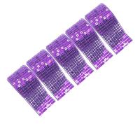 5 Rolls Purple 9 Rows Square Sequins Trim Glitter, Coloured Sequin Ribbon Borders Trim, for DIY Crafts Stage Costumes Curtains Headband Fringe Sewing