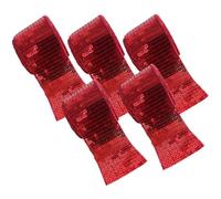 5 Rolls Red 11 Rows Square Sequins Trim Glitter, Coloured Sequin Ribbon Borders Trim, for DIY Crafts Stage Costumes Curtains Headband Fringe Sewing