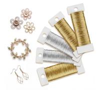 5 Rolls Silver Gold Florist Wire for Wreath Making Wires, 0.3mm x 50m Floristry Wires Crafting Wiresset, Flexible Florists Wire for Wreaths Floral Binding Garden Flower Arrangements DIY Crafts
