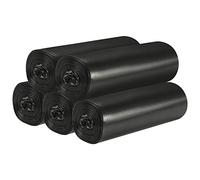5 Rolls Small Trash Garbage Bags, 4 Gallon Strong Thin Material Disposable Kitchen Garbage Bags, Durable Plastic Trash Bags for Office Home Bedroom Garden Waste Bin, 100 Counts (Black)