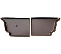 5" Royal Brown K-Style Aluminum Gutter End Caps - Left & Right Set - Fits Standard 5" Aluminum Rain Gutters (Not Compatible with Plastic Gutters)