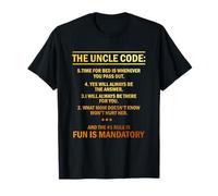 5 Rules For The Uncle Code #1 Fun Is Mandatory Niece Nephew T-Shirt